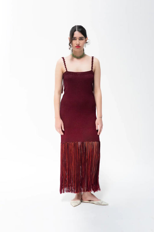 Tano - Burgundy Knit Dress