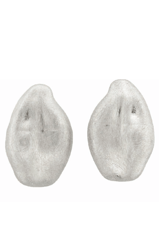 Cacao - Silver Maxi Earrings