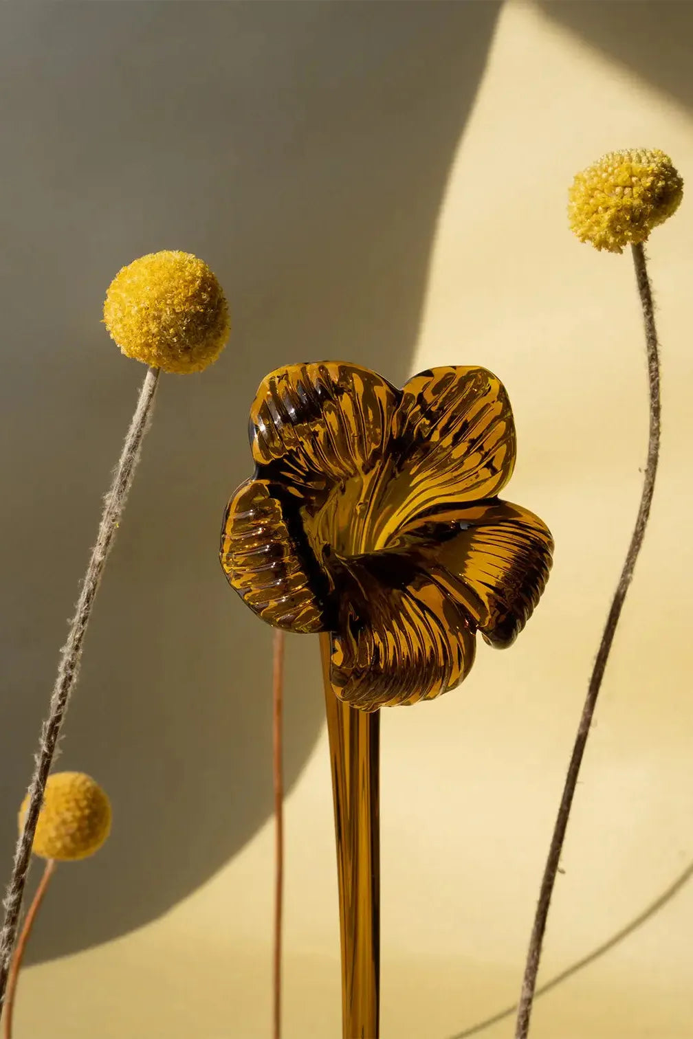 Candle Snuffer - Amber Glass