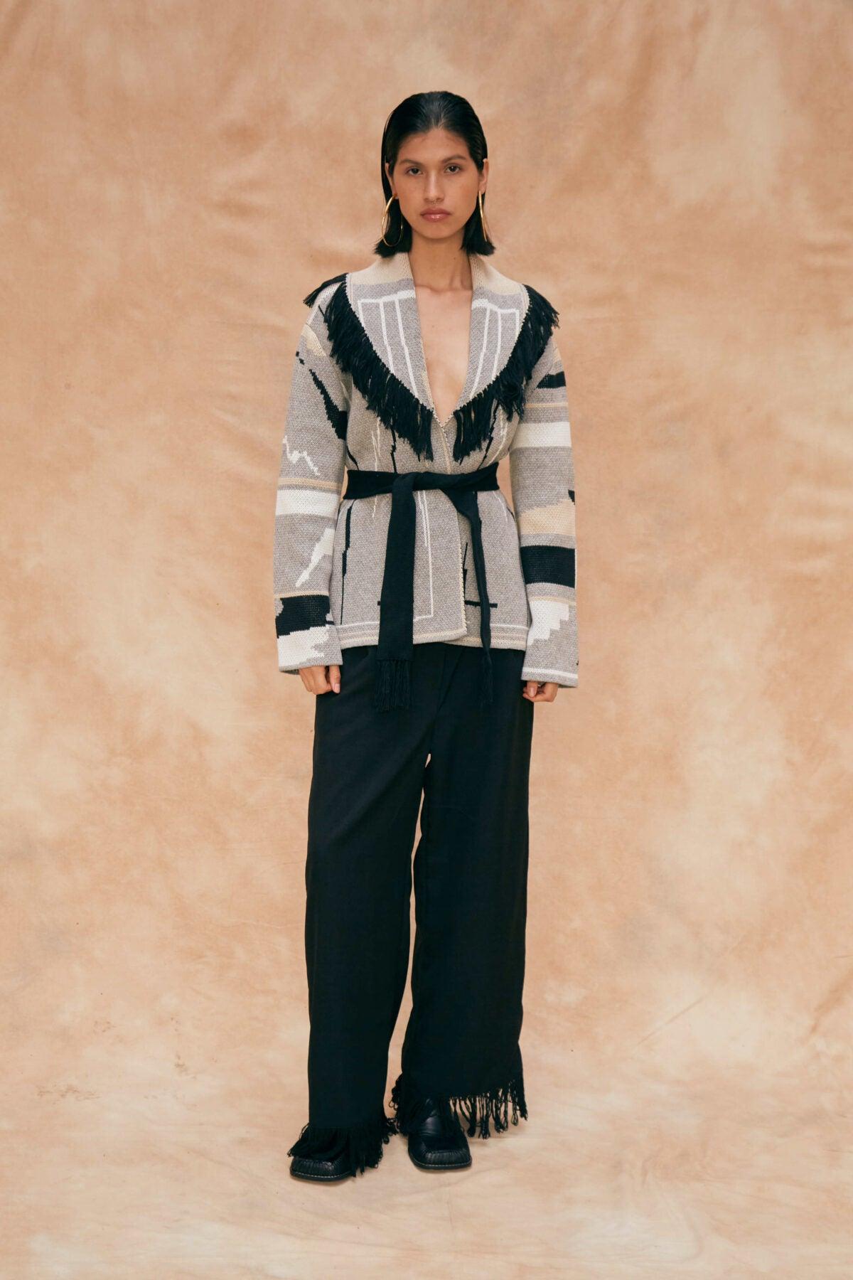 Thierra - Gray Belted Cardigan