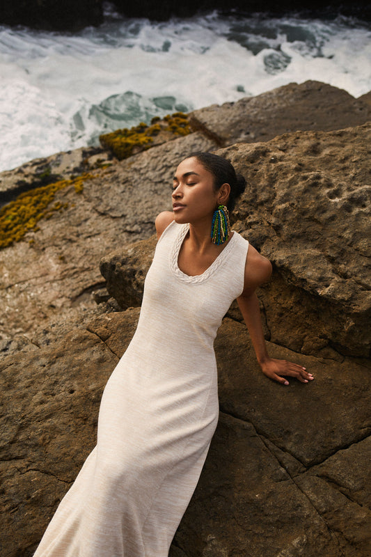 Vestido tejido color entero