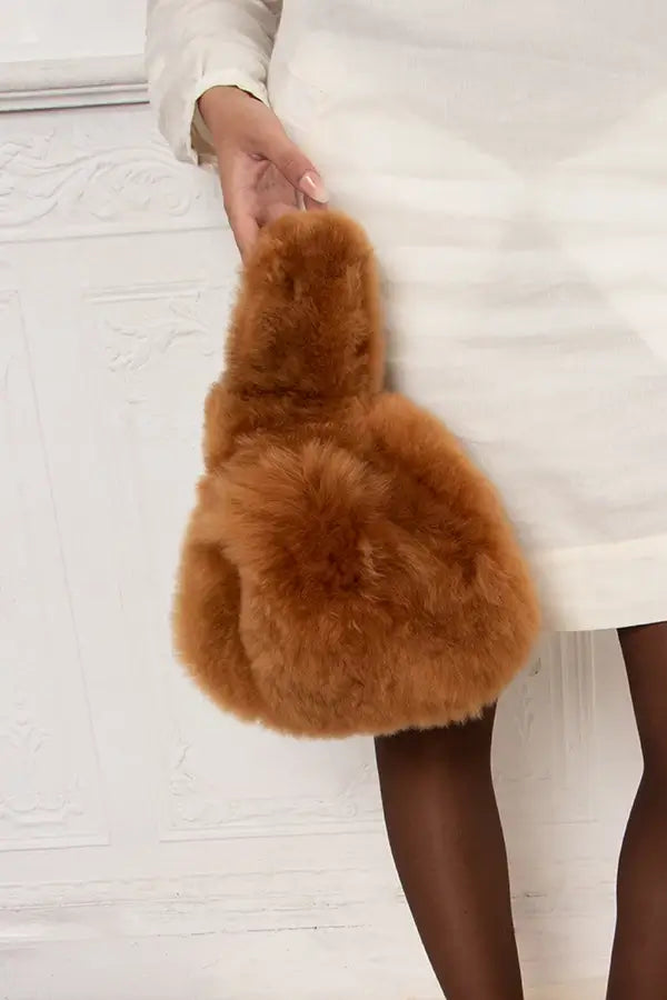 Raindrop - Brown Alpaca Handbag