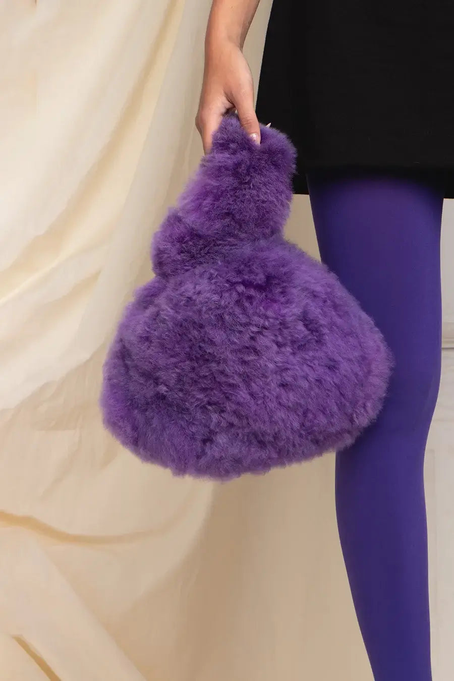 Raindrop - Purple Alpaca Handbag
