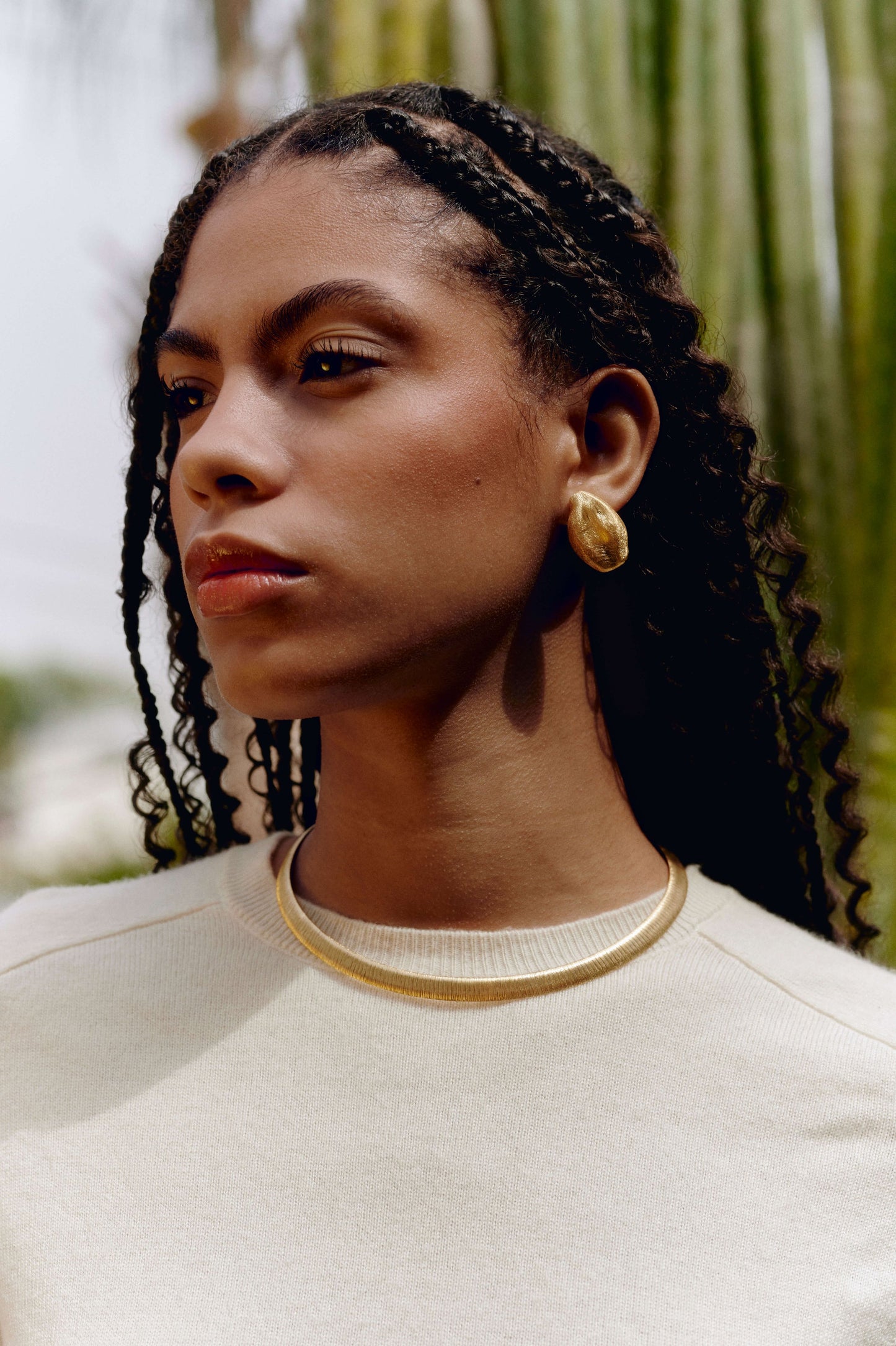Cacao - Golden Maxi Earrings