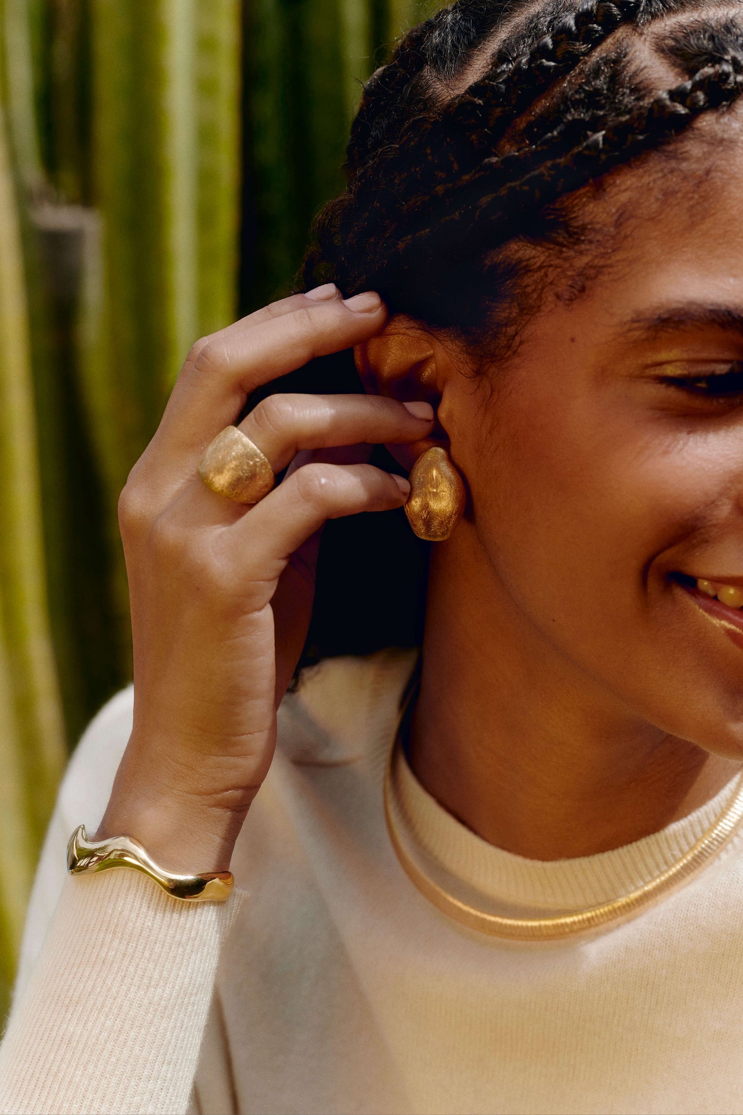 Cacao - Golden Maxi Earrings