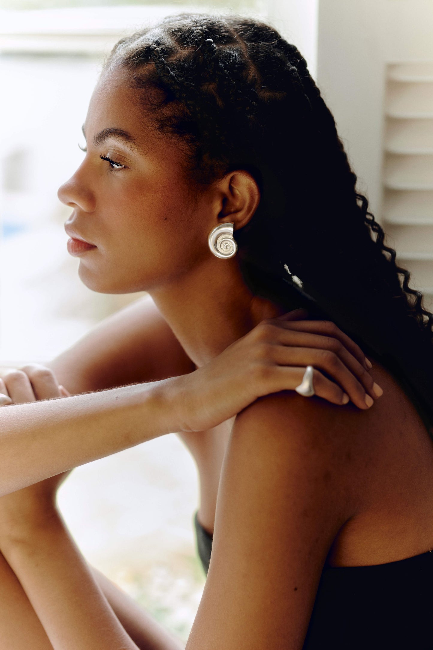 Caracol - Silver Maxi Earrings