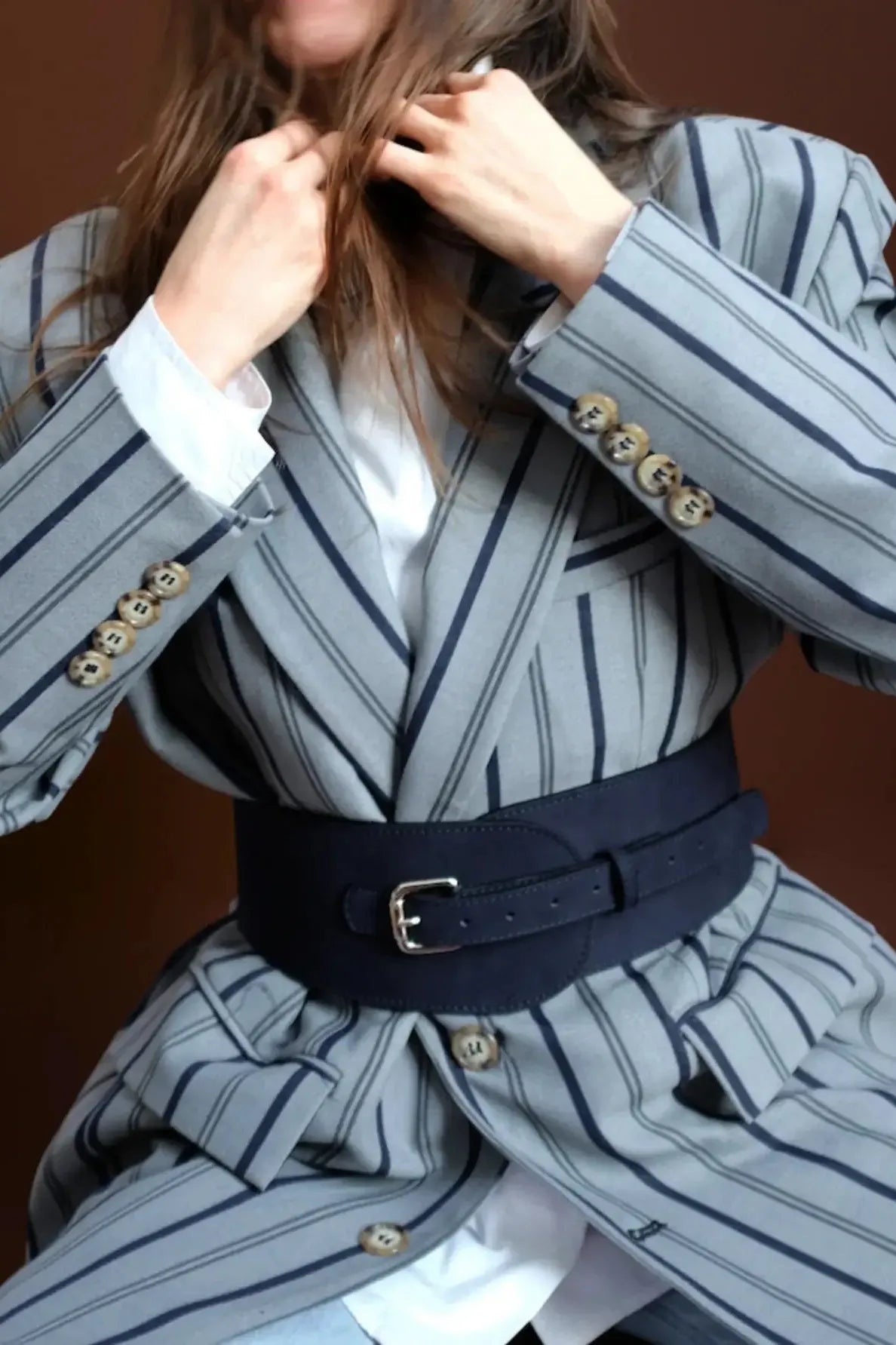 El Prologo - Navy Leather Belt