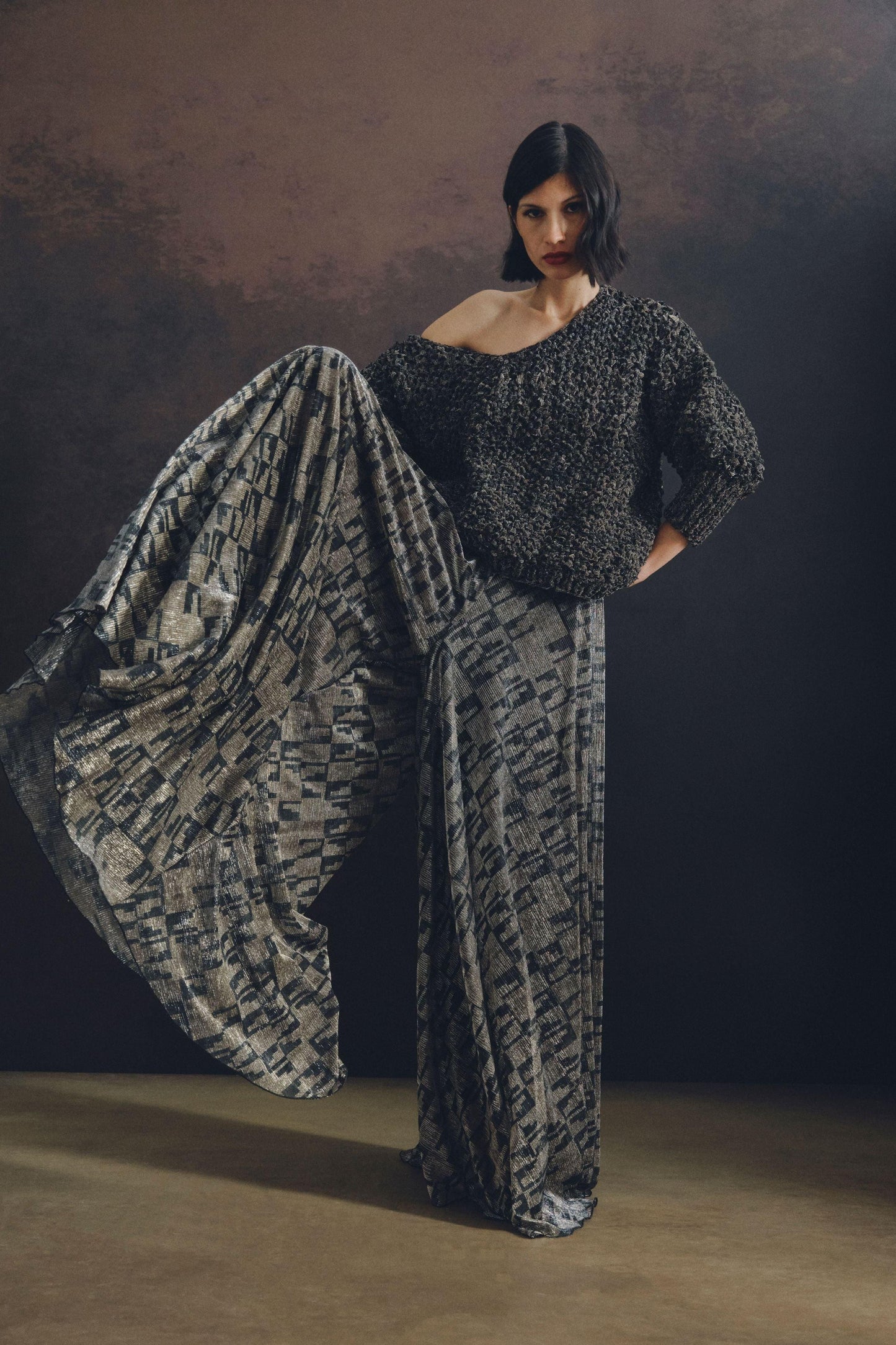 Le Grand Andean Steps - Gray Palazzo Pants