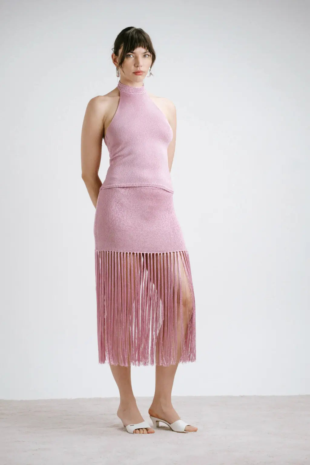 Paolo - Pink Knit Skirt