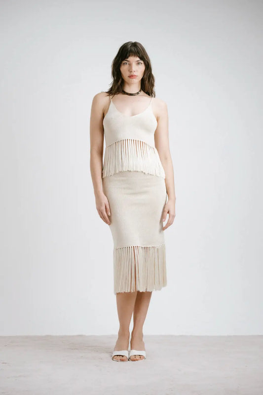 Nino - Off White Midi Skirt