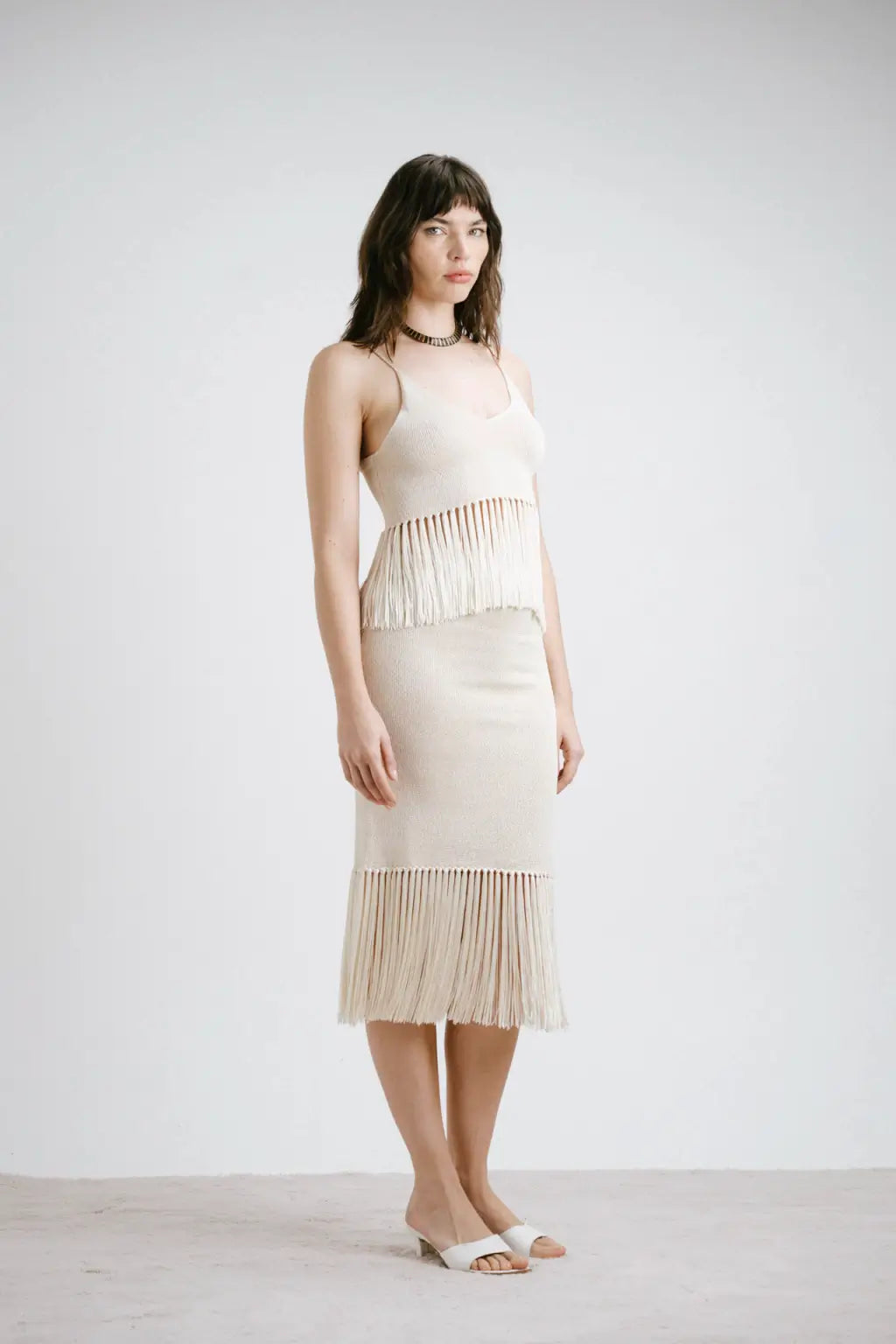 Nino - Off White Midi Skirt