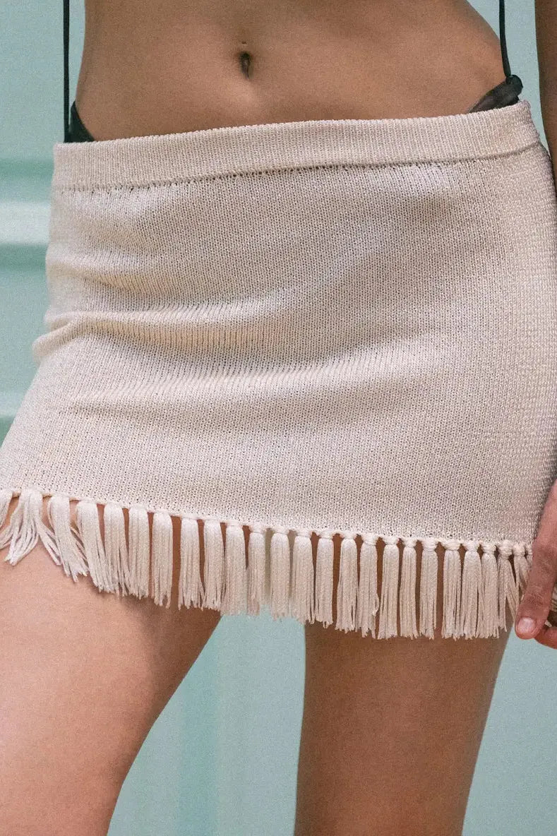 Pavone - Off-White Mini Skirt