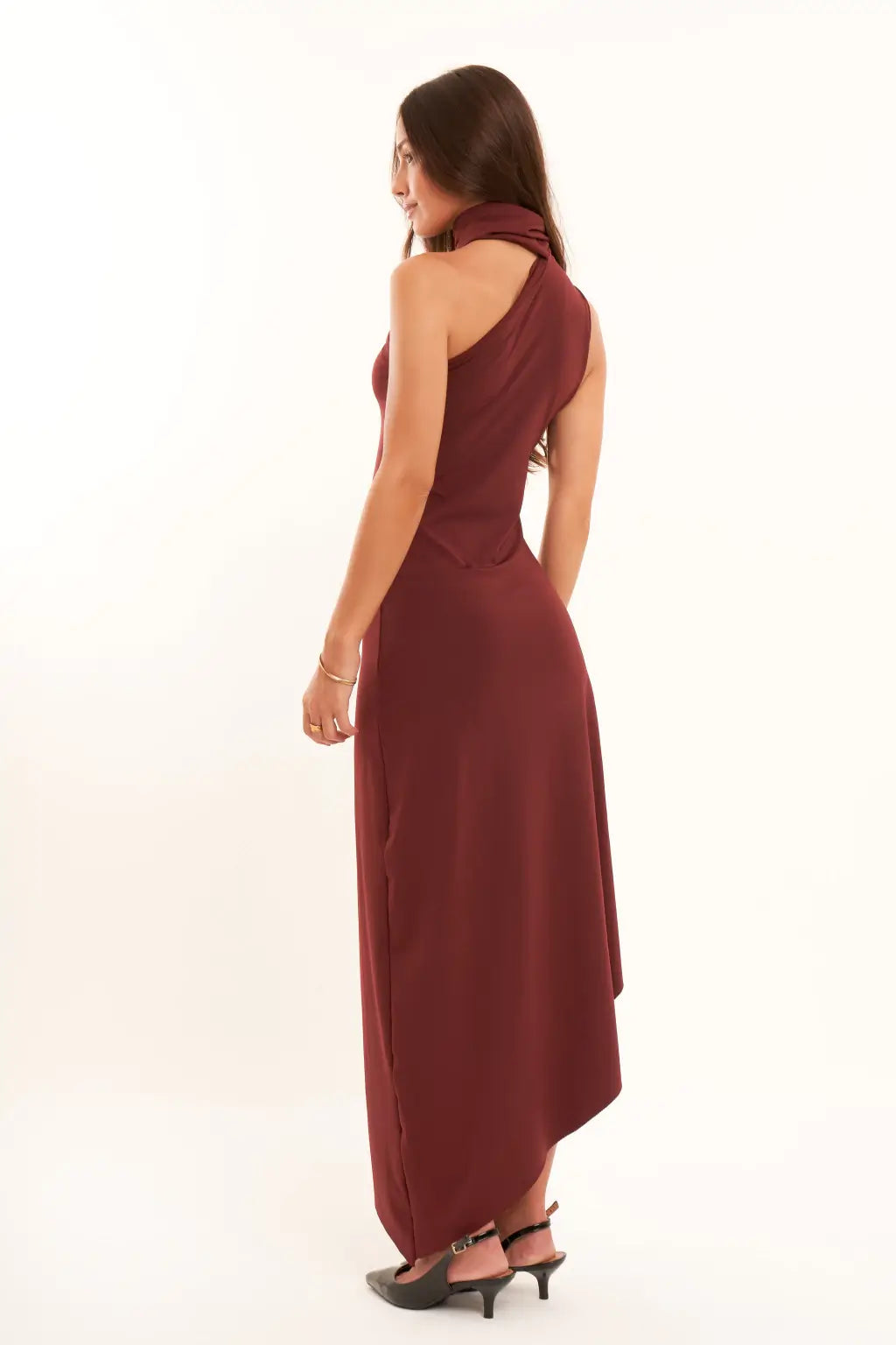 Mia - Brown Asymmetric Dress