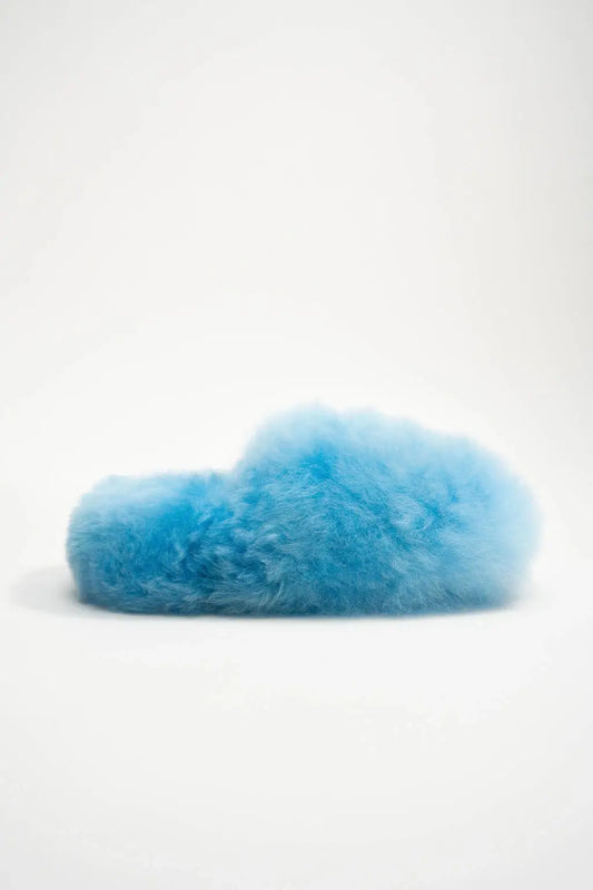 Nubecitas - Baby Blue Alpaca Fur Slippers
