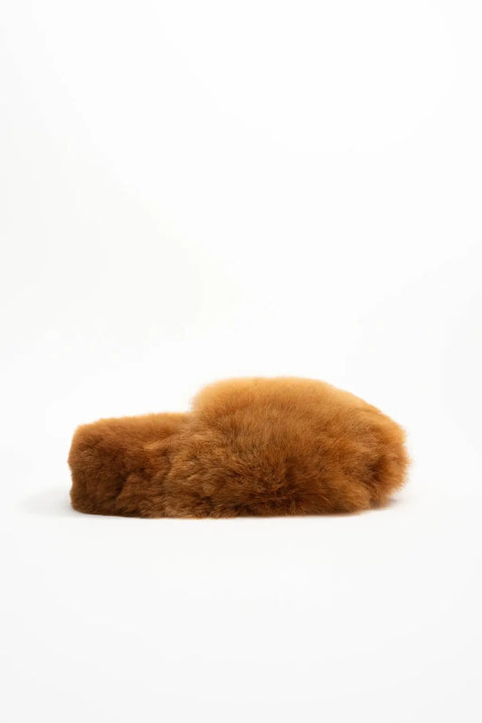 Nubecitas - Brown Alpaca Fur Slippers