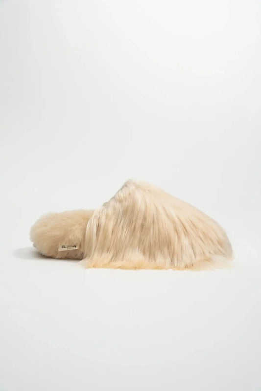 Perlitas - Beige Alpaca Fur Slippers