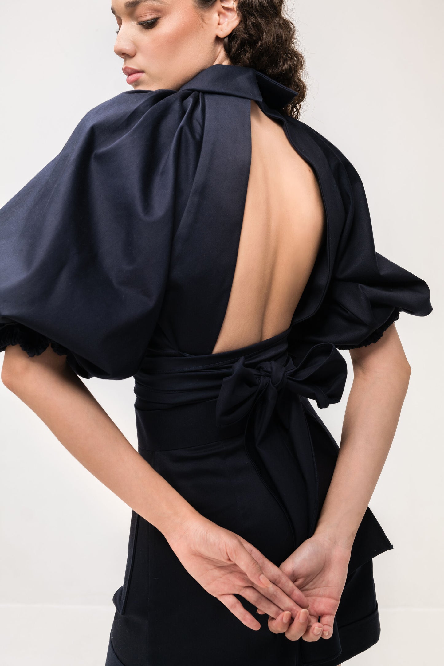 Elara - Navy Crop Top