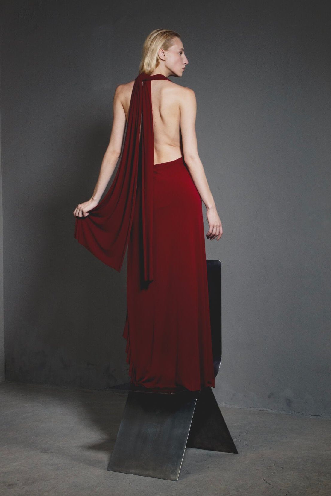 Santorini - Burgundy Halter Dress