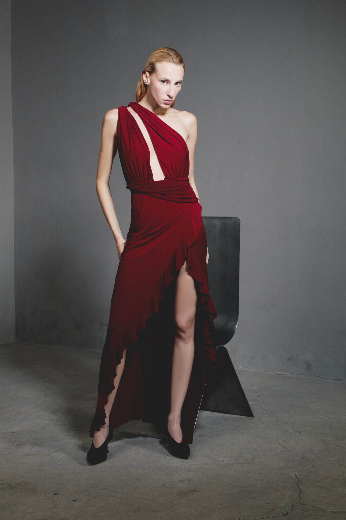 Santorini - Burgundy Halter Dress