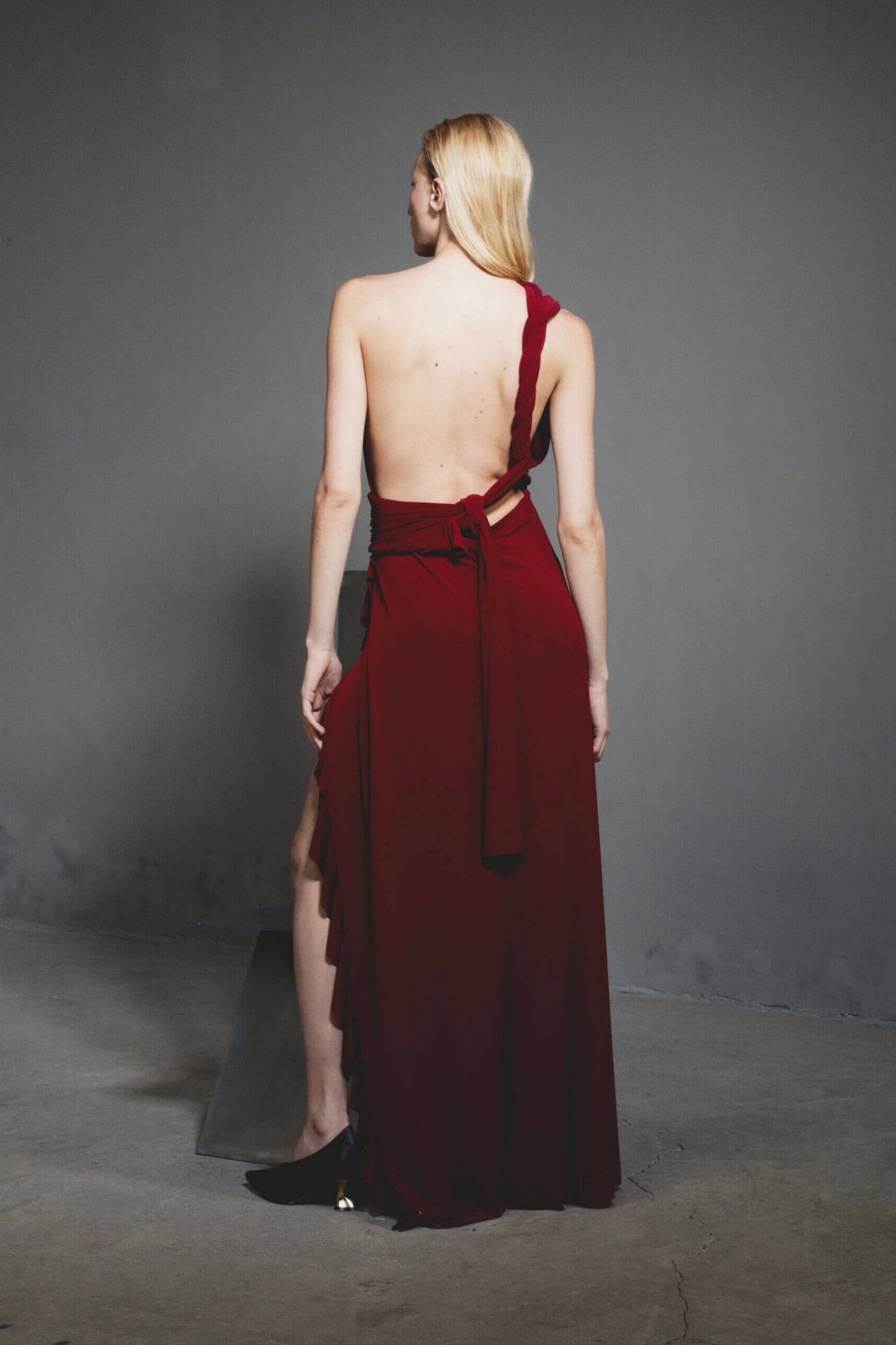 Santorini - Burgundy Halter Dress